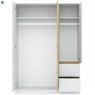 BASIT Gardrób Szekrény Fehér Színben  147 cm