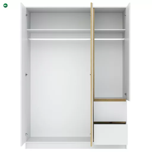 BASIT Gardrób Szekrény Fehér Színben  147 cm
