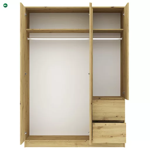 BASIT Gardrób Szekrény Tölgy Színben 150 cm