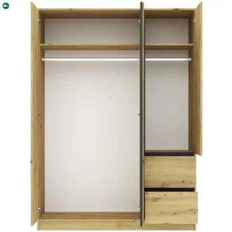 BASIT Gardrób Szekrény Tölgy Színben 150 cm