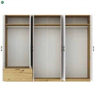 ALTA gardróbszekrény tölgy/fehér színben 260 cm