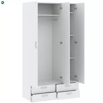 BASIC Gardróbszekrény Fehér Színben 110 cm