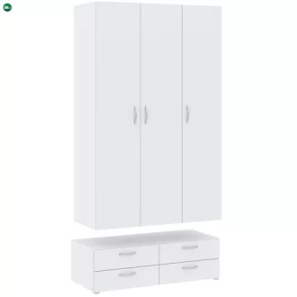BASIC Gardróbszekrény Fehér Színben 110 cm