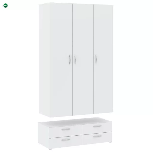 BASIC Gardróbszekrény Fehér Színben 110 cm