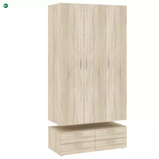 Háromajtós szekrény 4 fiókkal
