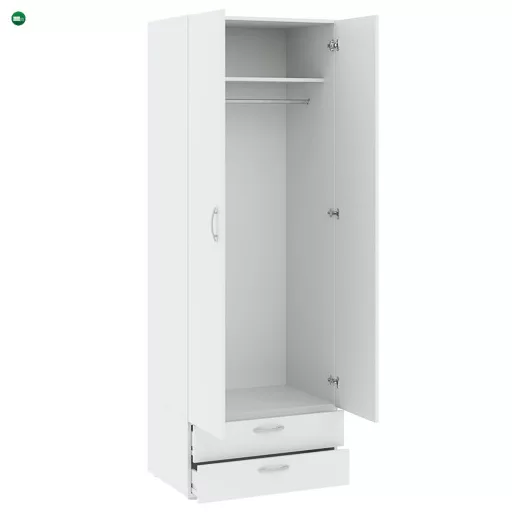 BASIC Gardróbszekrény Fehér Színben 74 cm