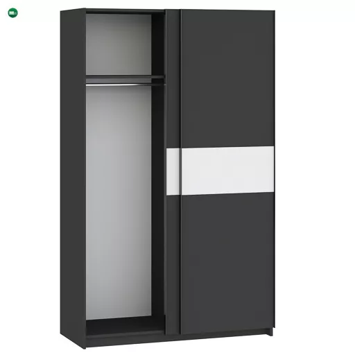 BERNO 120 cm. Gardróbszekrény Antracit/Fehér Színben