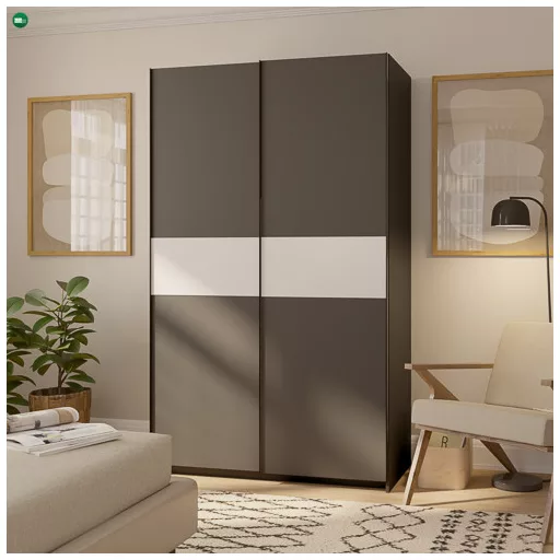 BERNO 120 cm. Gardróbszekrény Antracit/Fehér Színben