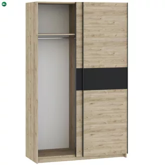 BERNO 120 cm. Gardróbszekrény Tölgy/Antracit Színben