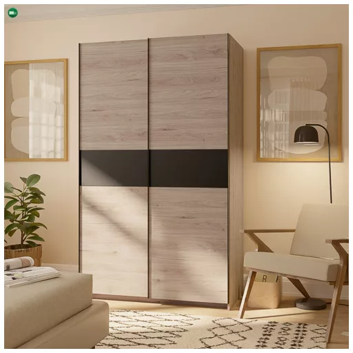 BERNO 120 cm. Gardróbszekrény Tölgy/Antracit Színben