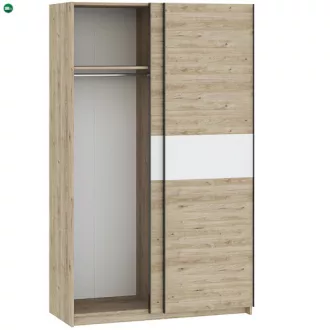 BERNO Gardróbszekrény Tölgy/Fehér Színben 120 cm