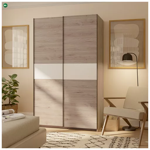BERNO Gardróbszekrény Tölgy/Fehér Színben 120 cm