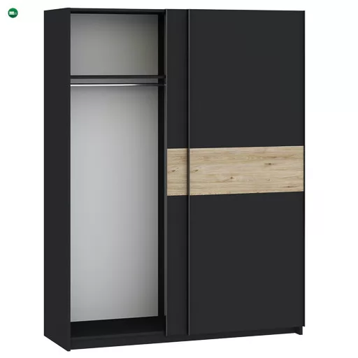 Berno 150 cm. Gardróbszekrény Antracit/Tölgy Színben
