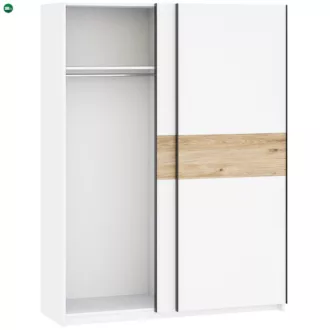 BERNO 150 cm. Gardróbszekrény Fehér/Tölgy Színben