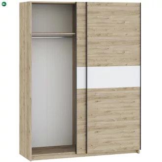 BERNO 150 cm. Gardróbszekrény Tölgy/Fehér Színben