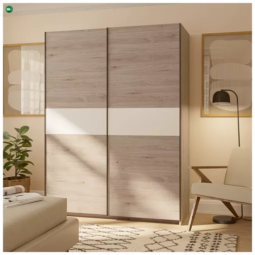 BERNO 150 cm. Gardróbszekrény Tölgy/Fehér Színben