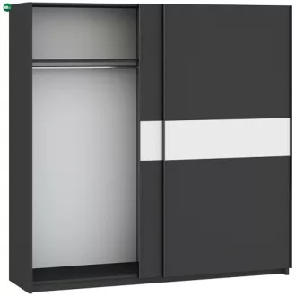 BERNO 200 cm. Gardróbszekrény Antracit/Fehér Színben