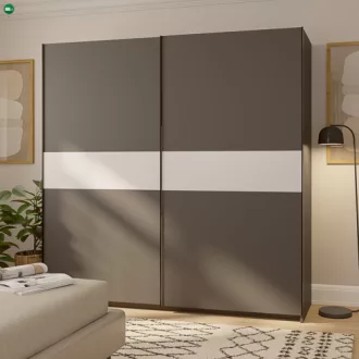 BERNO 200 cm. Gardróbszekrény Antracit/Fehér Színben