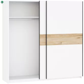 BERNO 200 cm. Gardróbszekrény Fehér/Tölgy Színben
