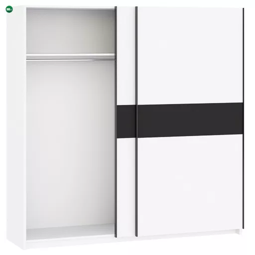 BERNO 200 cm. Gardróbszekrény Fehér/Antracit Színben.