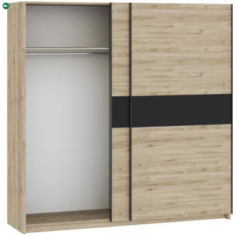 BERNO 200 cm Gardróbszekrény Tölgy/Antracit Színben.