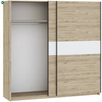 BERNO 200 cm Gardróbszekrény Tölgy/Fehér Színben