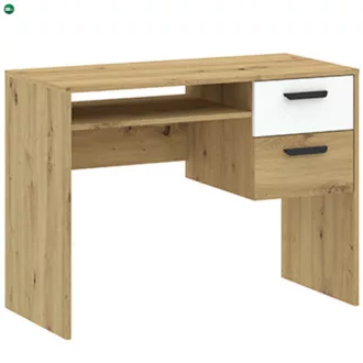 BASIC TWO íróasztal tölgy/fehér színben, 100 cm