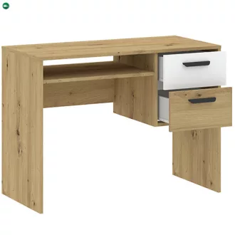 BASIC TWO íróasztal tölgy/fehér színben, 100 cm
