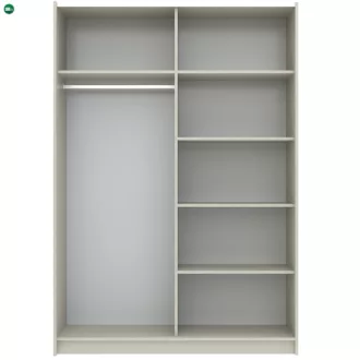 LUSE Gardrobeszekrény Beige Színben Tükörrel 150 cm