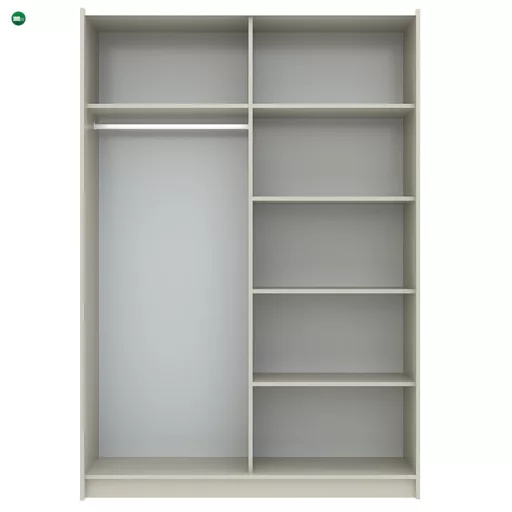 LUSE Gardrobeszekrény Beige Színben Tükörrel 150 cm