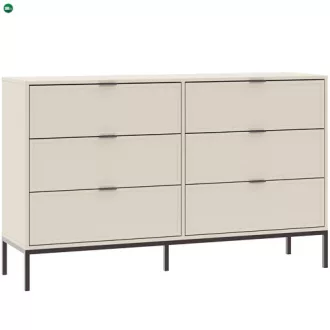DECO komód bézs színben, 6 fiókkal, 150 cm