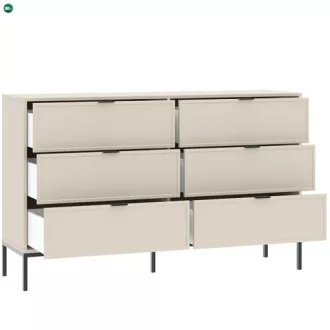 DECO komód bézs színben, 6 fiókkal, 150 cm