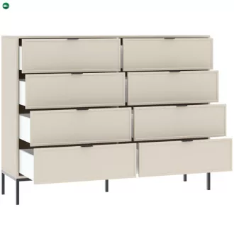 DECO komód bézs színben, 8 fiókkal, 150 cm