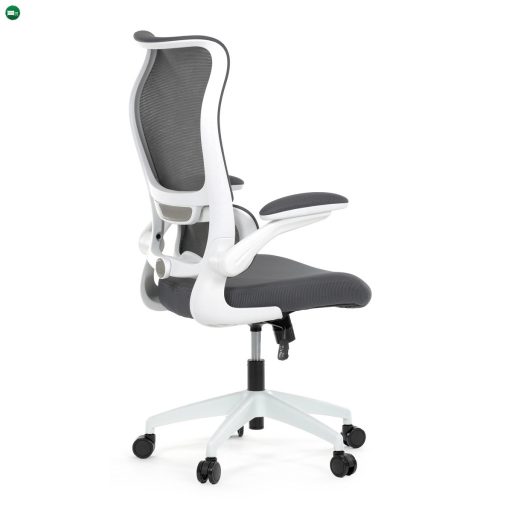 Szürke Irodai Forgószék Fehér Karfával. KA-C807