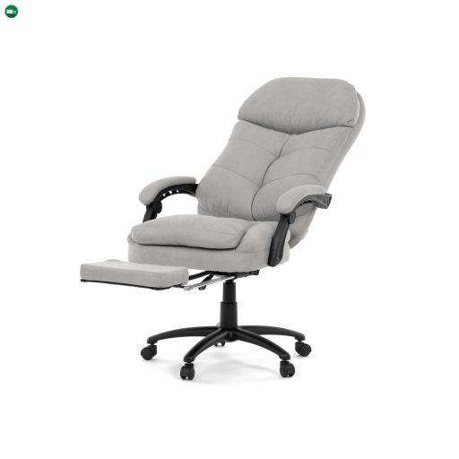 Irodai szék, világosszürke szövet, szinkron mechanizmus, lábtartóval szerelt model