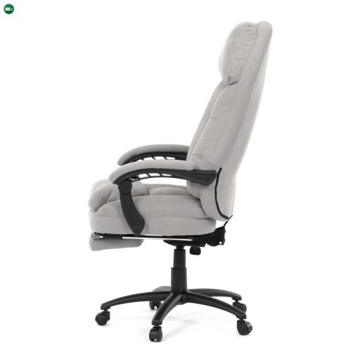 Irodai szék, világosszürke szövet, szinkron mechanizmus, lábtartóval szerelt model