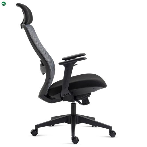 KA-V322 Modern Irodai Forgószék Fekete Színben 4D Karfával és Hintamechanizmussal