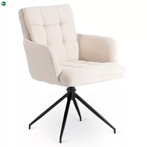 Forgó szék krém színben, kordbársony kárpittal, AKITA