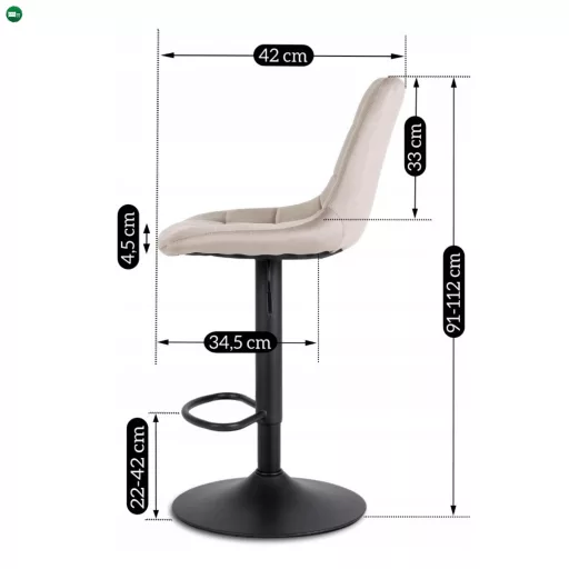 ARCOS 2 bárszék bézs bársony