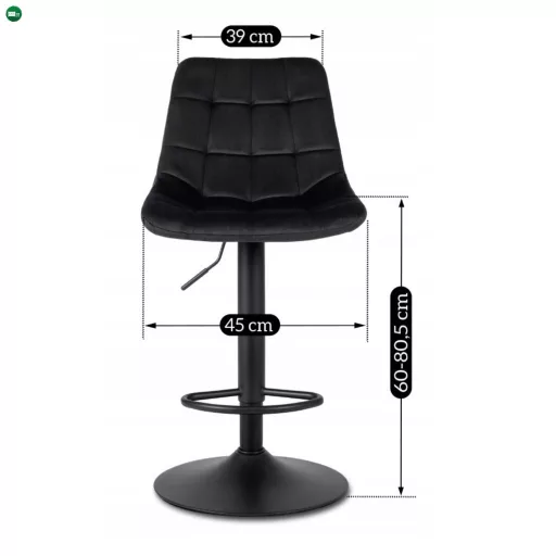 ARCOS 2 bárszék fekete bársony
