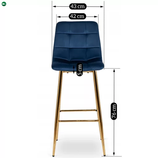 Bárszék sötétkék bársony, ARIEL