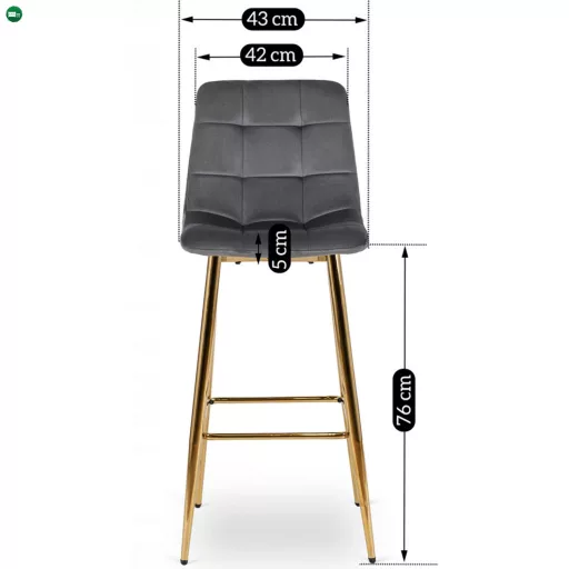 Bárszék szürke bársony, ARIEL