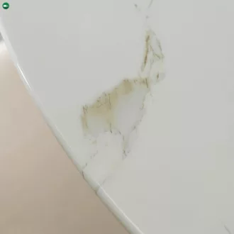 BALI üveg asztal 100 cm fehér márvány/arany