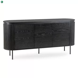Komód 160 cm, háromajtós kivitelben, fekete színben BECK