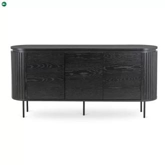 Komód 160 cm, háromajtós kivitelben, fekete színben BECK
