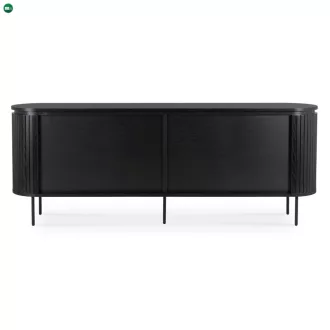 Komód 200 cm, négyajtós kivitelben, fekete színben BECK