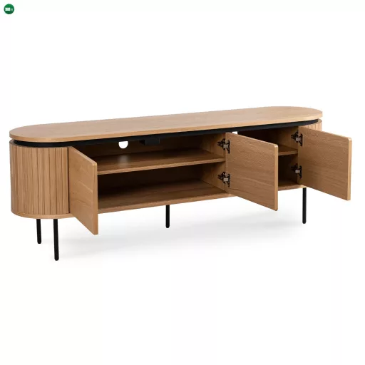 TV-szekrény 160 cm méretben, háromajtós kivitelben, tölgy színben BECK
