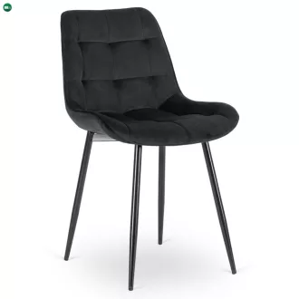Szék fekete színben, bársony kárpittal CHRIS