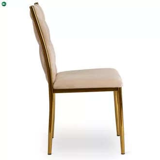 Fonott bársony szék krém színben, DAN