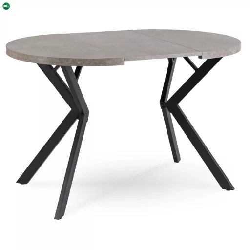 Kihúzható étkezőasztal 80–160 cm méretben, beton/fekete színben DORIAN